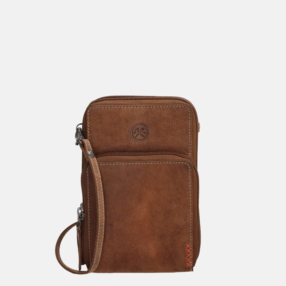 Bruine leren tas online crossbody